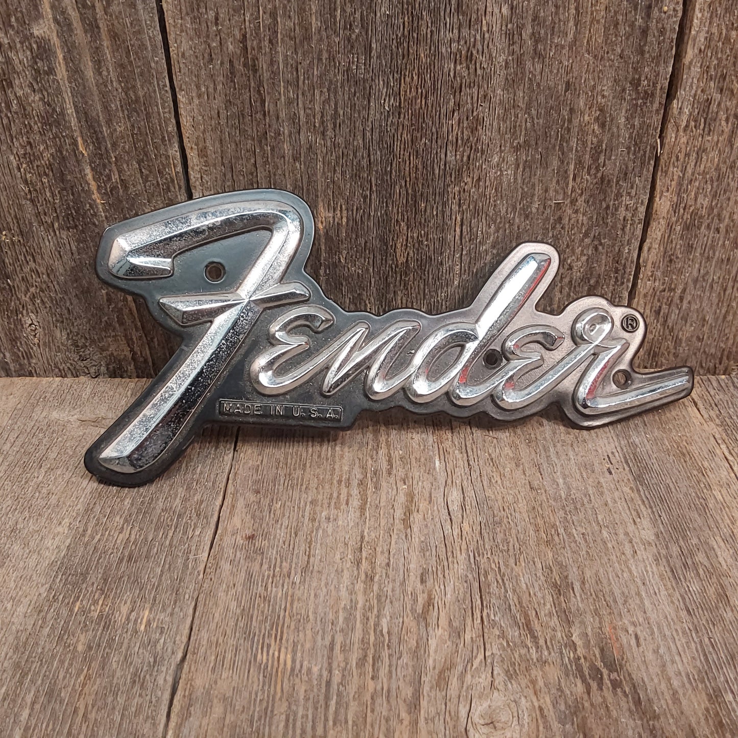 Steel Fender Amplifier '70's badge