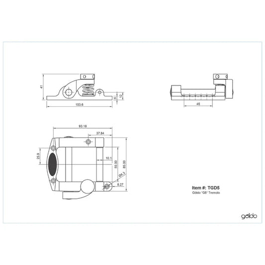 Goldo G5 Tremolo, Short - Left Hand, Polished Aluminum