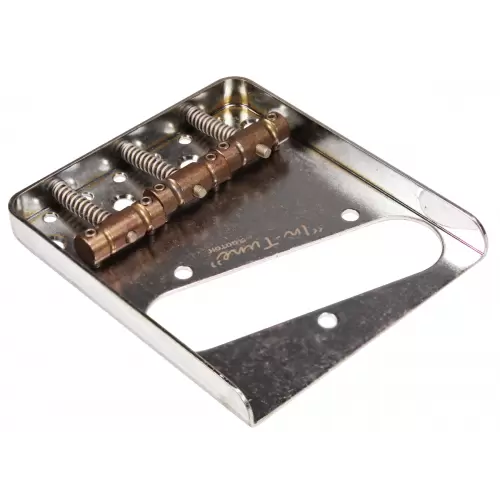 Gotoh BS-TC1-Relic In Tune Telecaster Style Bridge with Brass Saddles, Aged Chrome