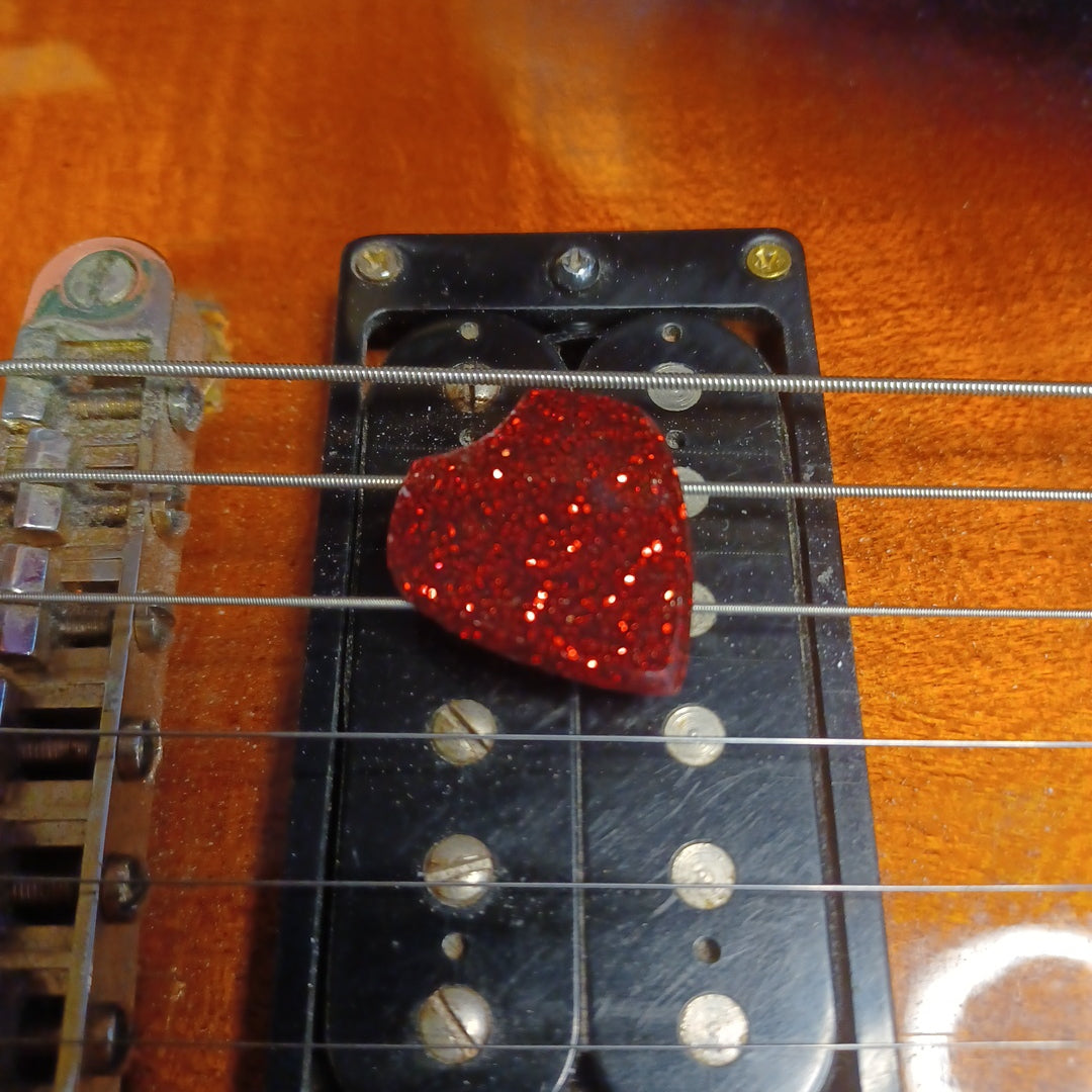 Northern Ghost Plectrums Planchette Mini Red Glitter 3.0mm