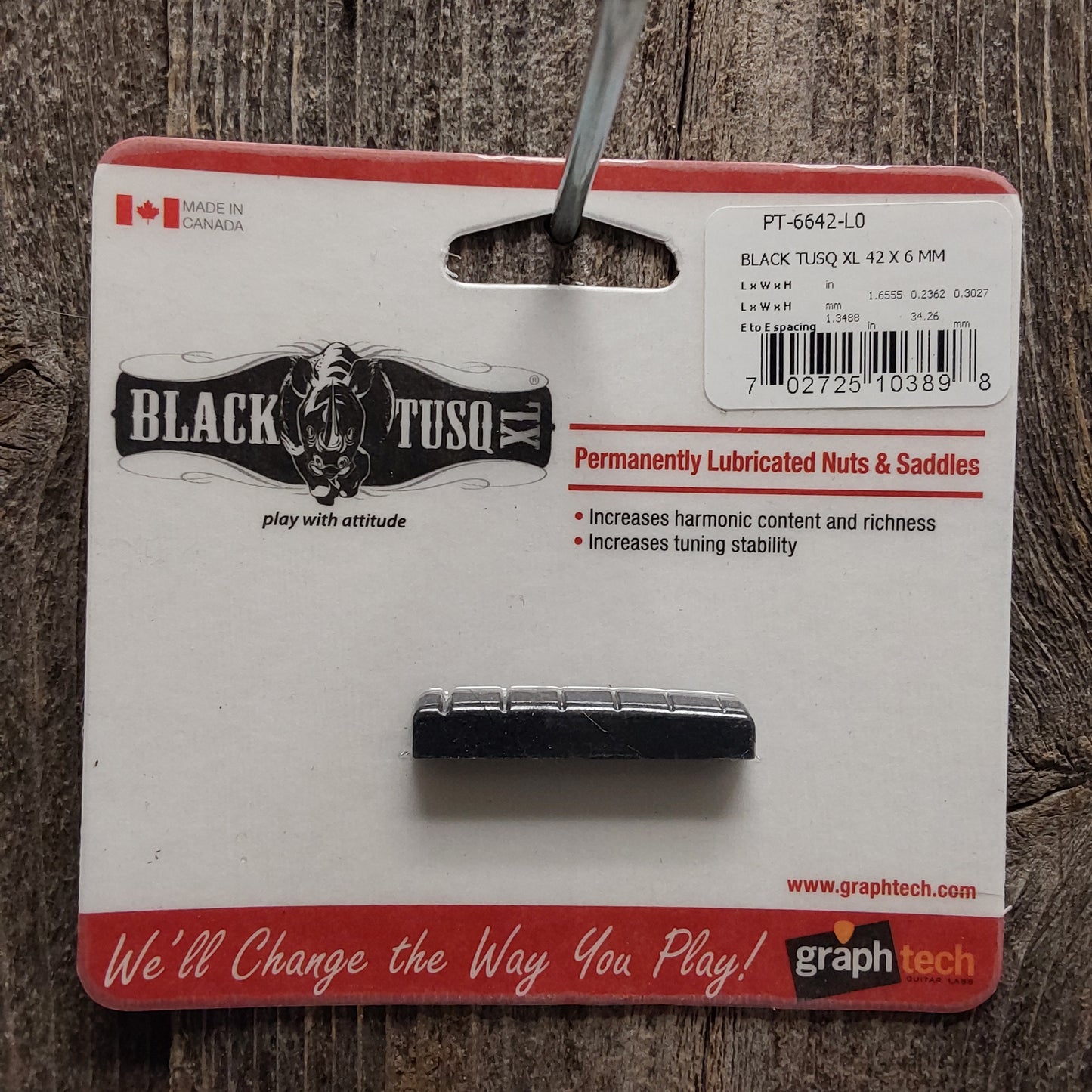 Graphtech PT-6642-L0 Black TUSQ XL 42mm 6Str Electric Lefty