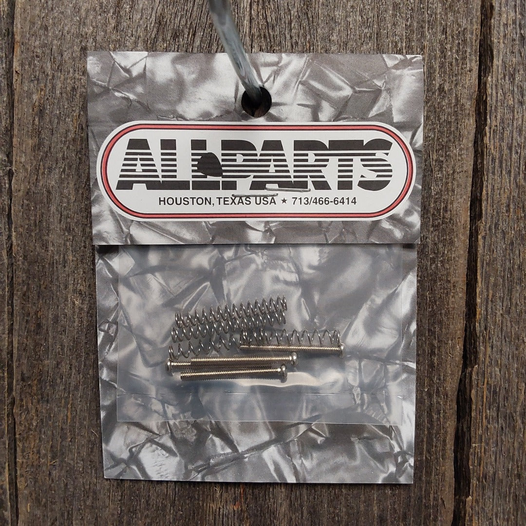 Allparts GS-0394-001 Pack of 4 Nickel Metric Humbucker Mounting Screws (w/ Springs)