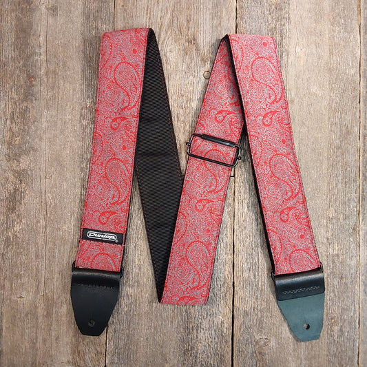 Dunlop D6711 Jacquard Paisley Red Strap