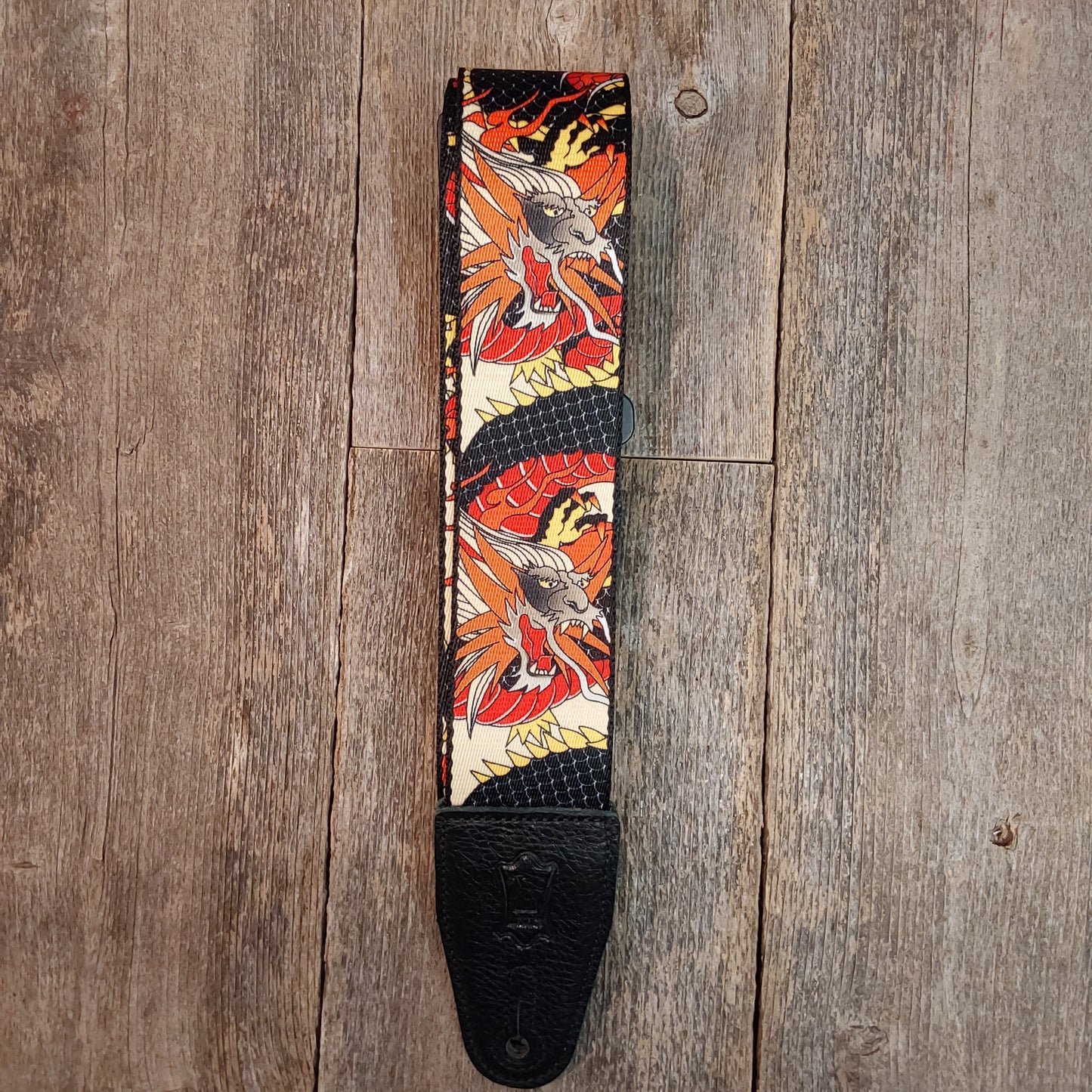 Levy's MPD2-123 Japanese Traditional Dragon Motif 2 inch polyester Guitar Strap