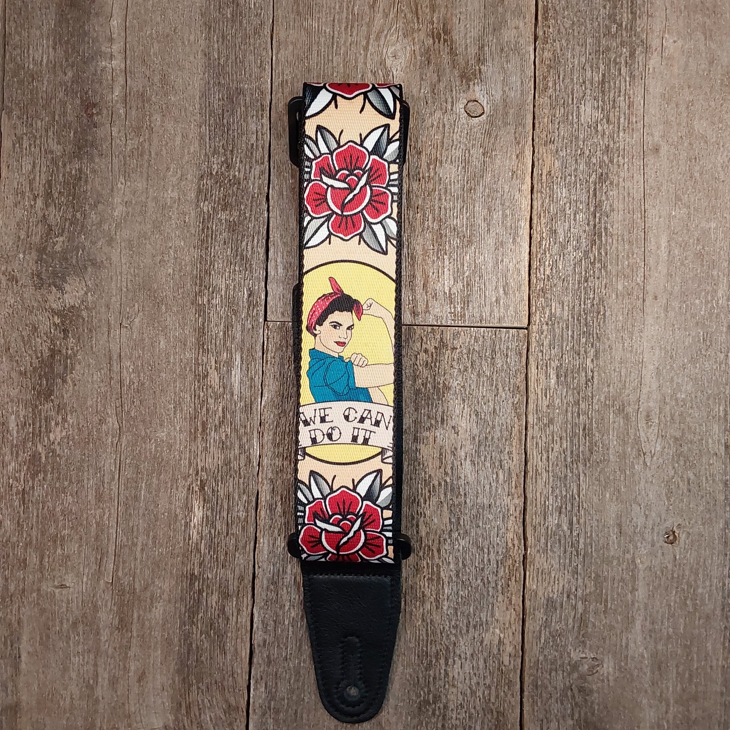Levy's MPD2-125 Rosie The Riveter Neo Traditional style Tattoo 2 inch polyester Guitar Strap