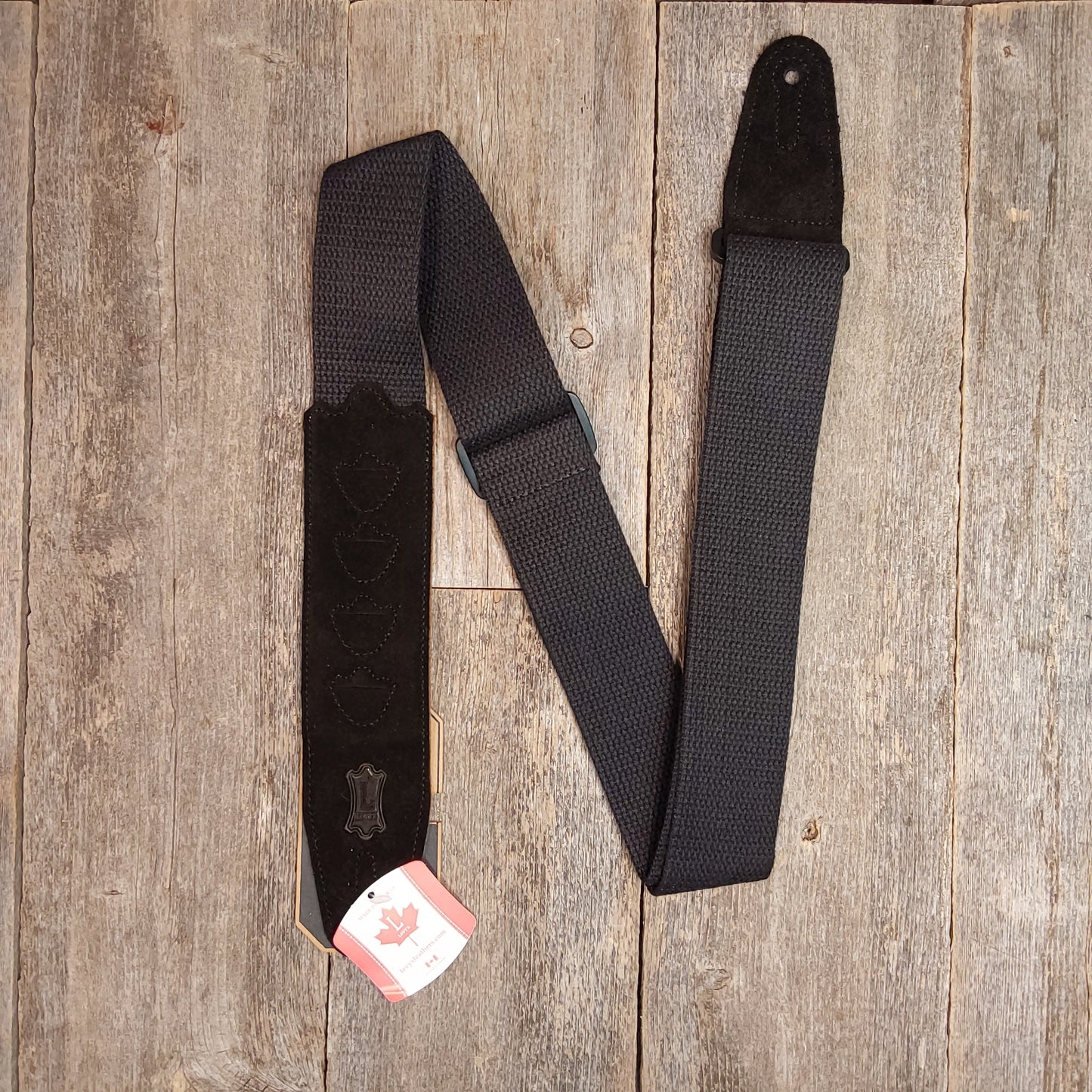 Levy's MC2PH-BLK Pick Holder 2 inch Cotton Strap