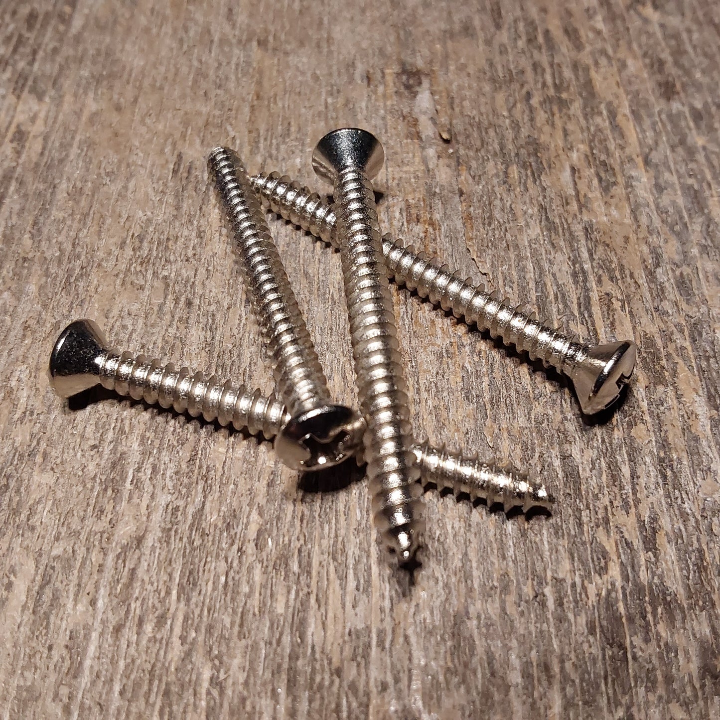 More Gain Parts Neck Plate Screws (4) Nickel 1- 3/4 inch