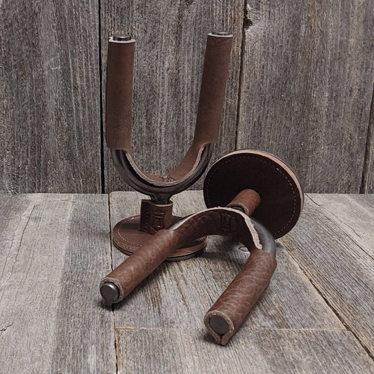 Levy's LVY-FGHNGR-SMBK Guitar Wall Hanger Forged Steel with Leather Yoke Wraps