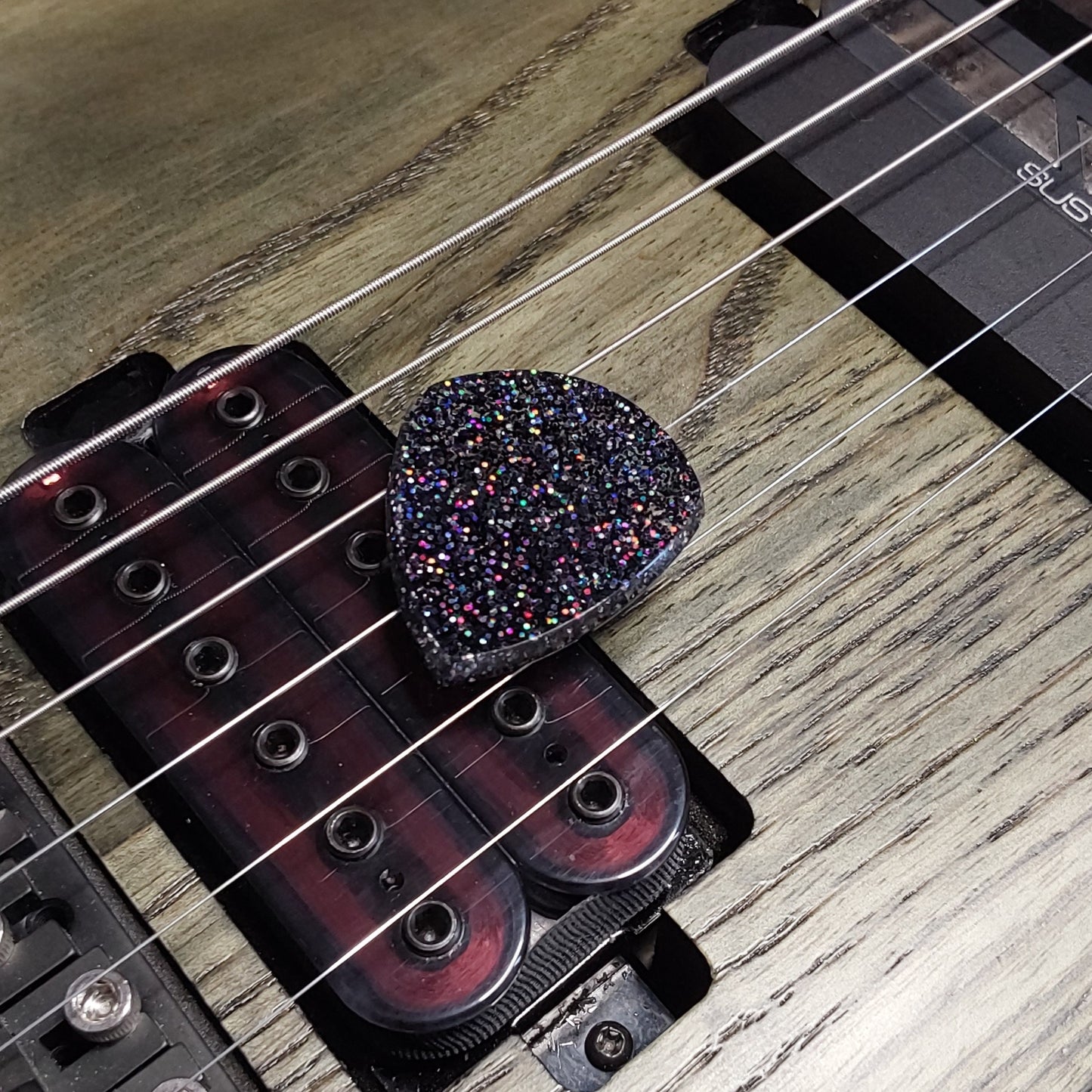 Northern Ghost Plectrums Flow Black Glitter 3.0mm