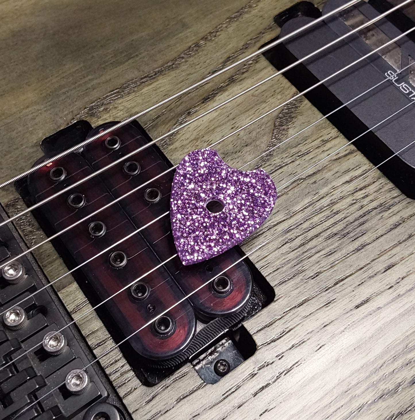 Northern Ghost Plectrums Planchette Standard Purple Glitter 3.0mm