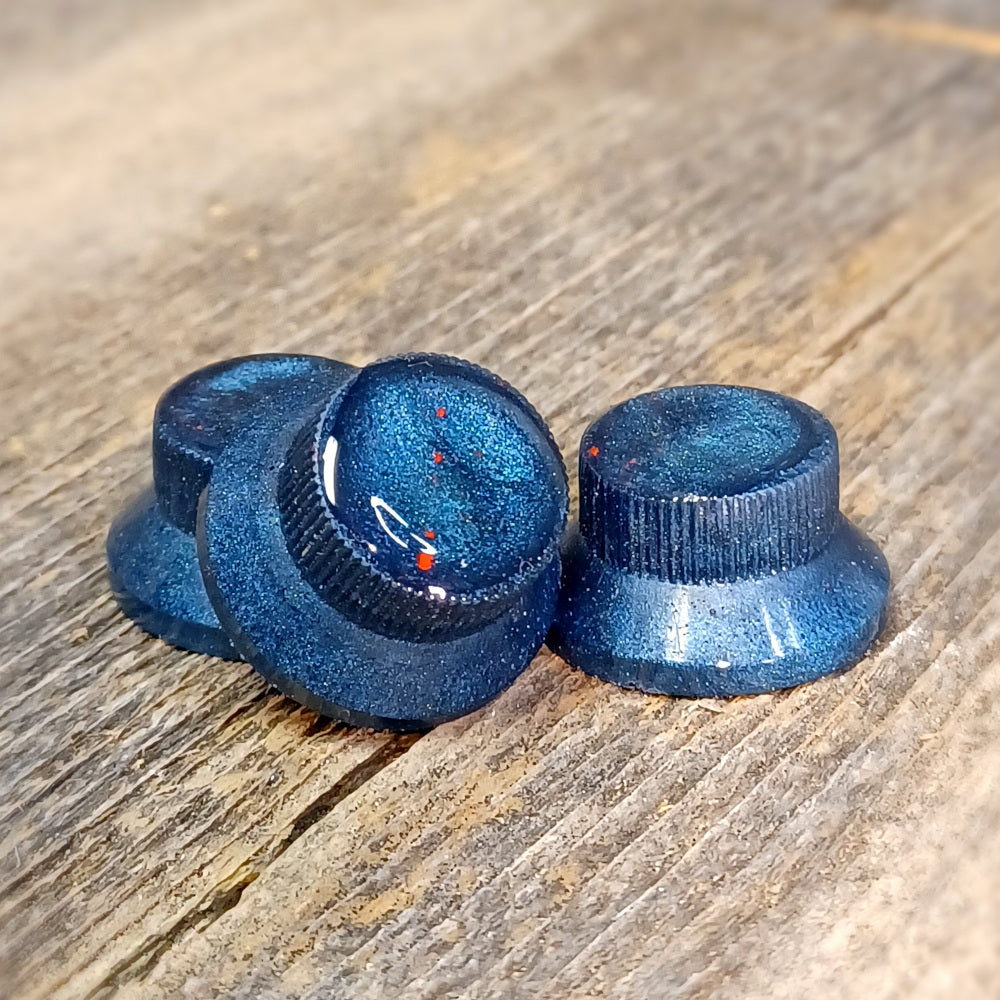 KnobheadPDX Bell Strat style knobs Starfield Blue (Set of 3)