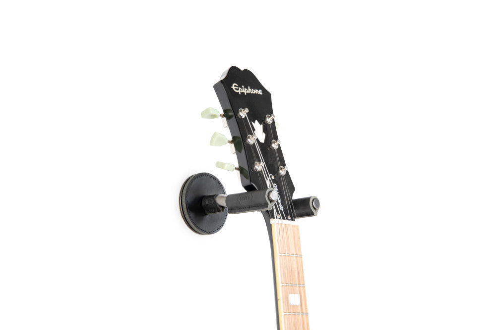 Levy's LVY-FGHNGR-SMBK Guitar Wall Hanger Forged Steel with Leather Yoke Wraps