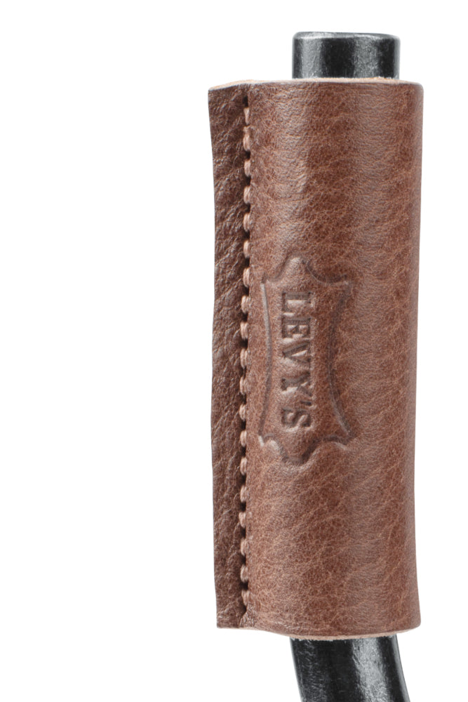 Levy's LVY-FGHNGR-SMBK Guitar Wall Hanger Forged Steel with Leather Yoke Wraps