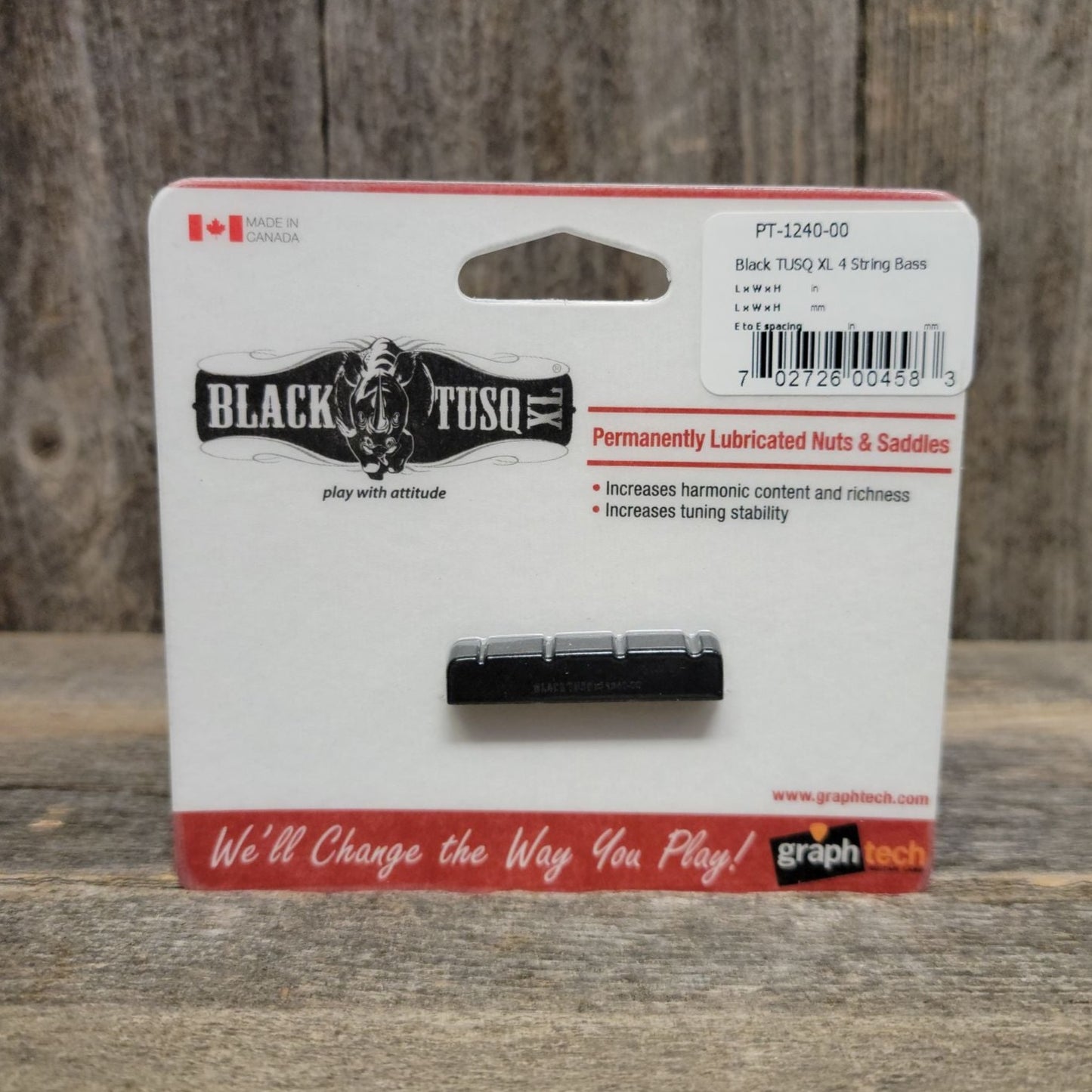 Graphtech Guitar Labs PT-1240-00 Black TUSQ XL 4 string bass Nut
