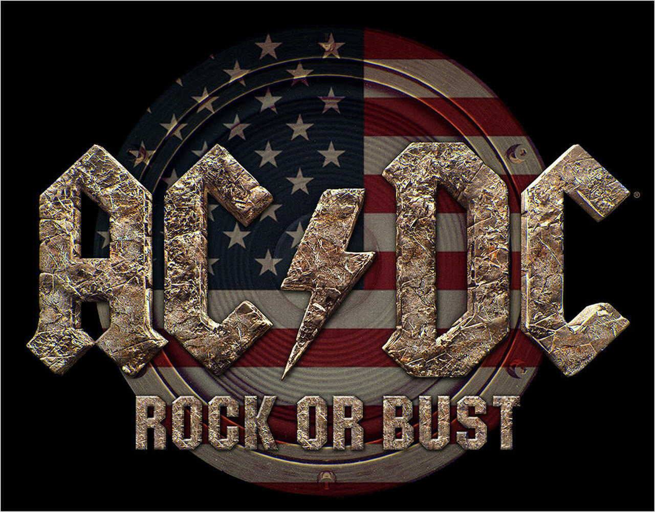 Desperate Enterprises AC/DC Rock Or Bust Metal Sign