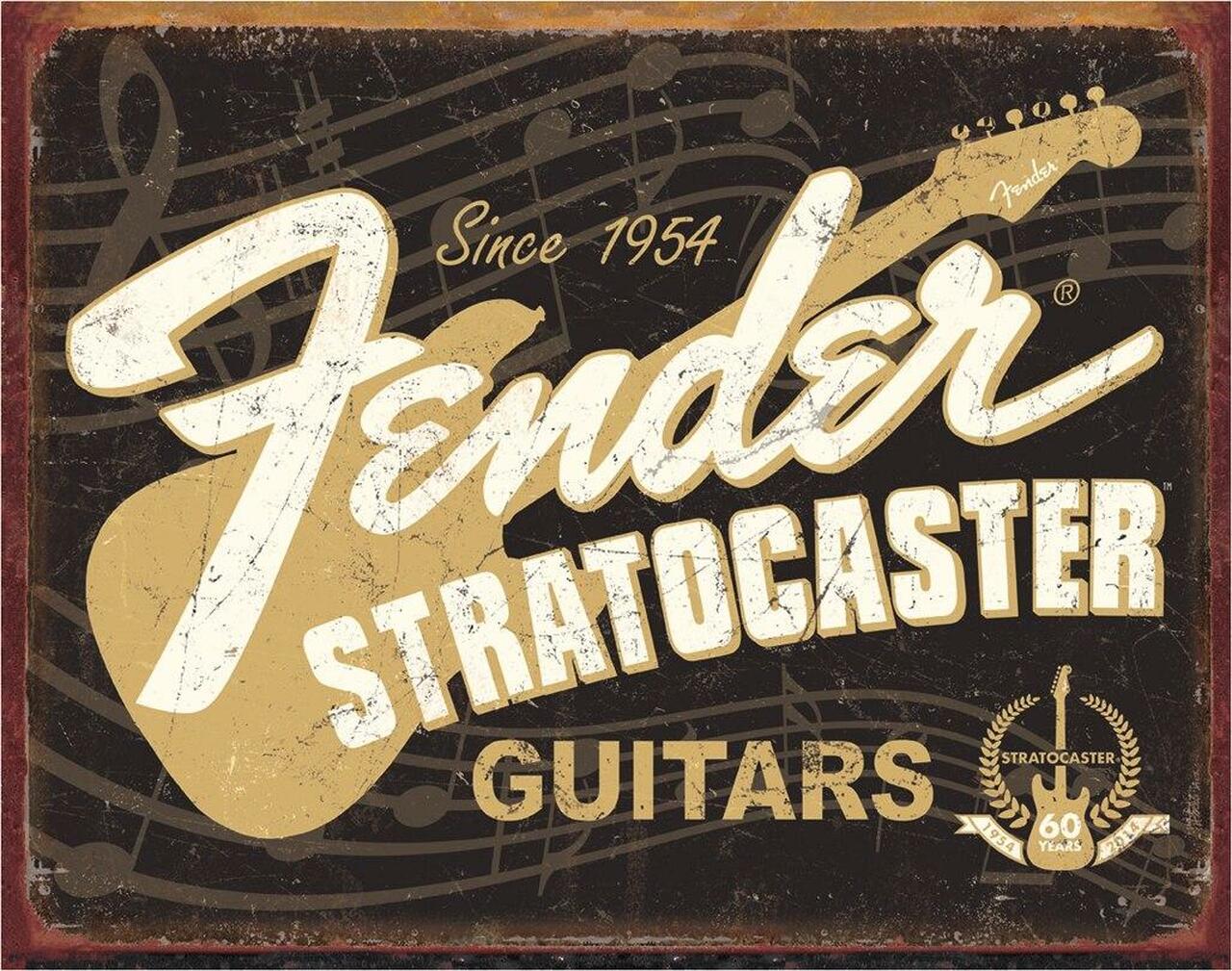 Desperate Enterprises Fender Stratocaster 60th Metal Sign