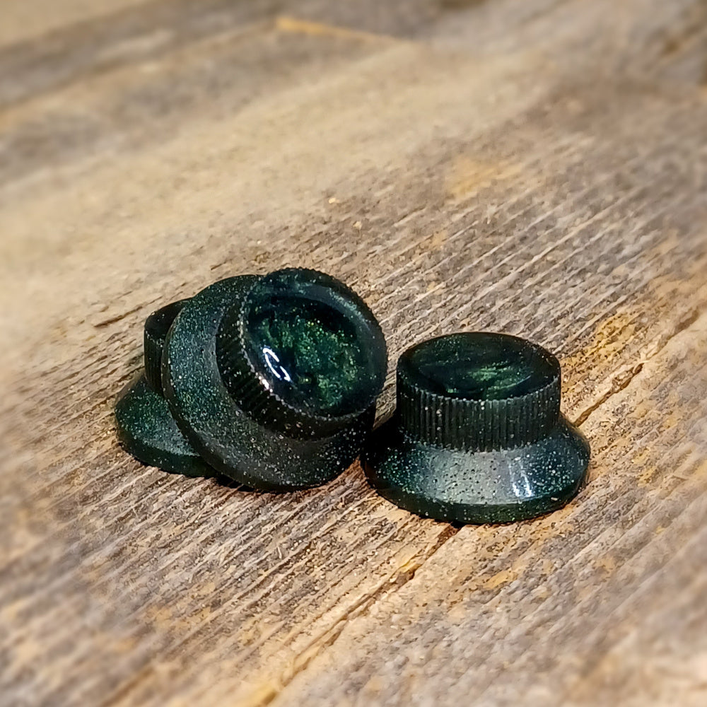 Knobhead PDX Bell Strat style knobs Starfield Green (Set of 3)