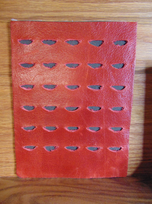 String to Speaker Leather Hanging Pick Holder Display 6x8 Red #1