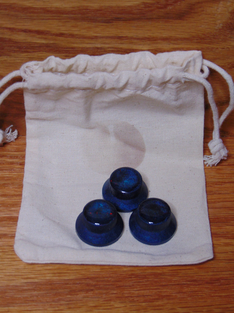 KnobheadPDX Bell Strat style knobs Starfield Blue (Set of 3)