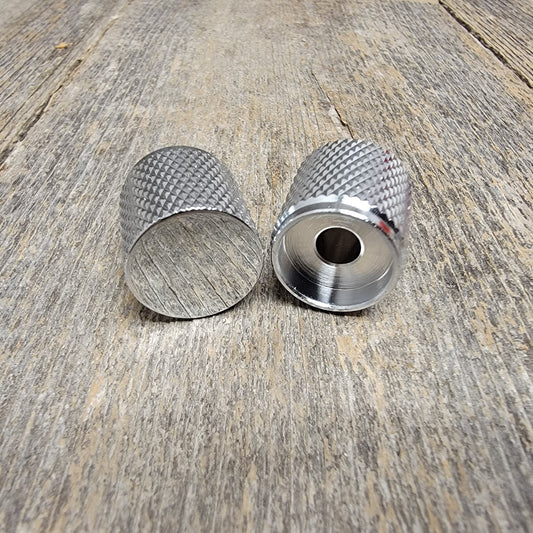 More Gain Parts flat top knurled knob - set screw - chrome (1)