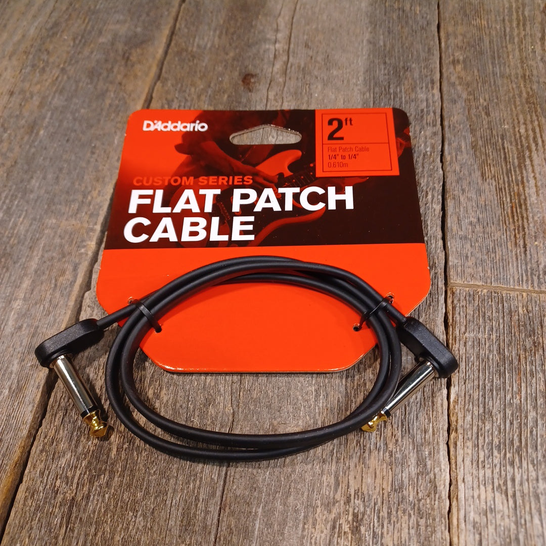 D'Addario PW-FPRR-02 Flat Patch cable 2ft dual right angle