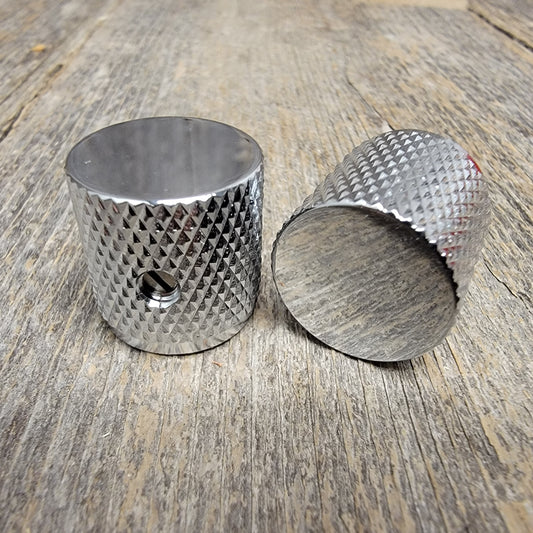 More Gain Parts flat top knurled knob - set screw - chrome (1)
