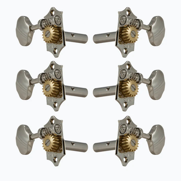 Grover 3x3 Sta-Tite Tuner Set for Slot Head Scalloped Buttons- set of 6 pcs