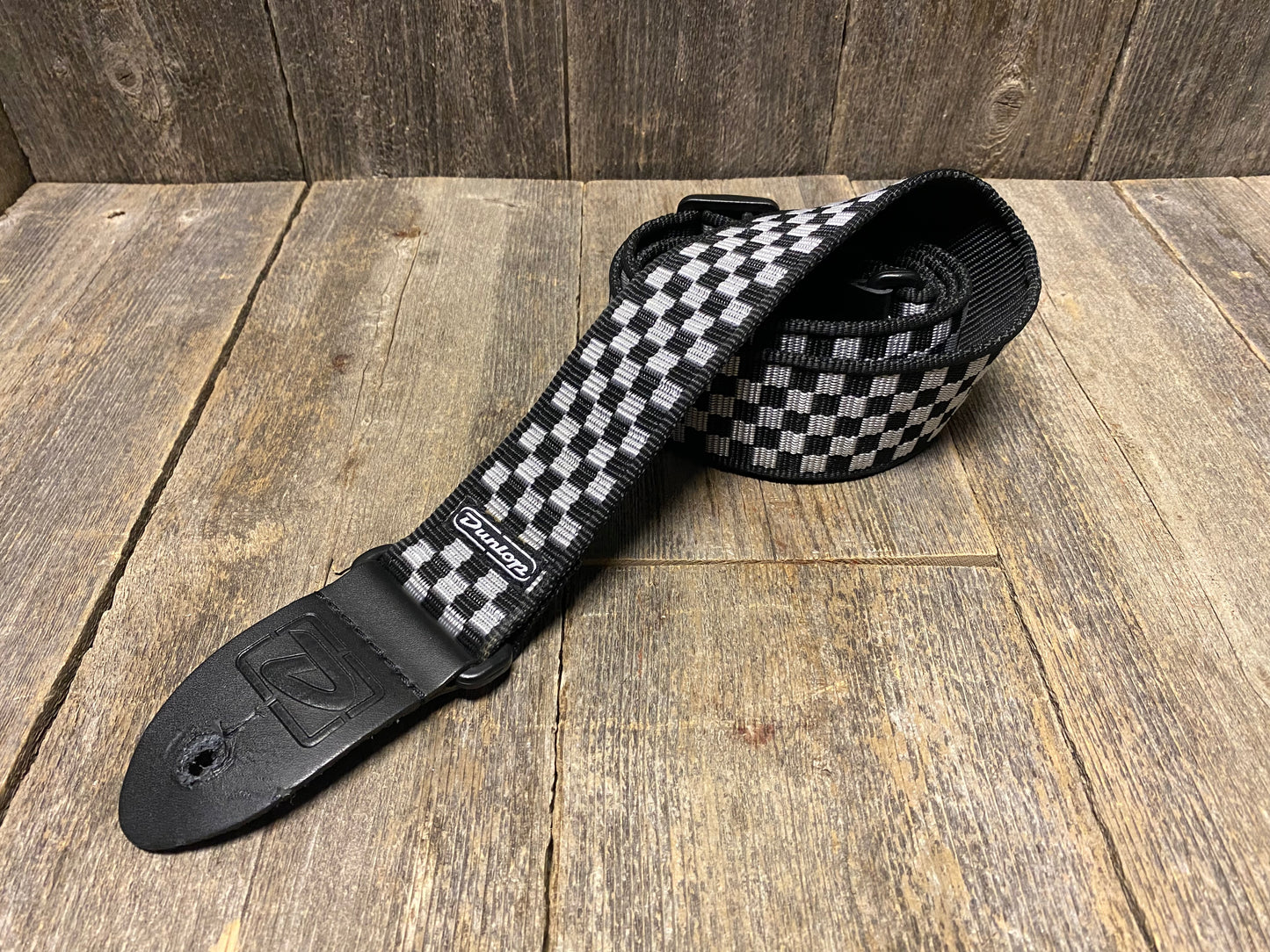 Used Dunlop Black & White Checker Guitar Strap