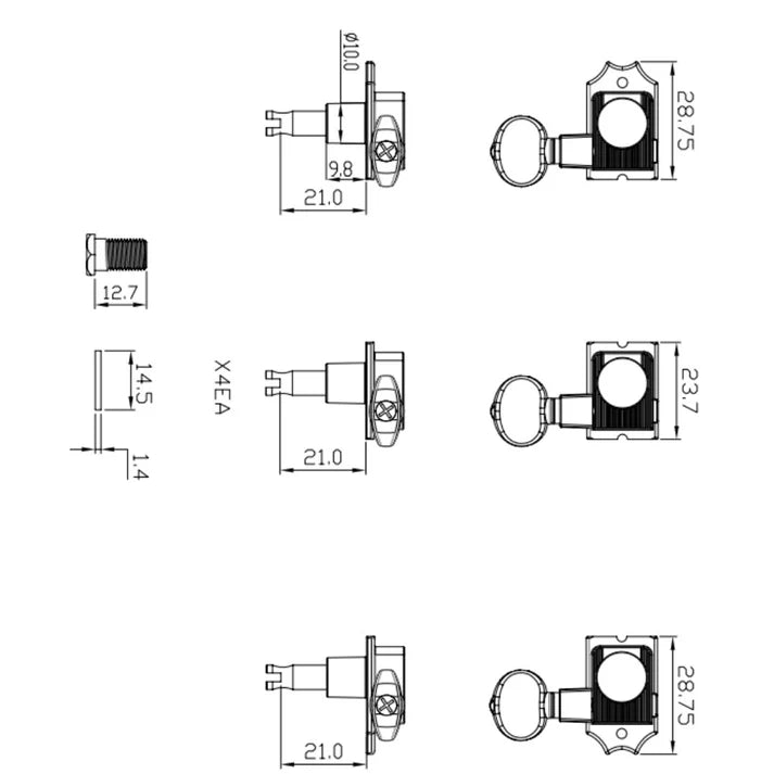 True Tune - Vin Mod 6 In Line - White Oval Button