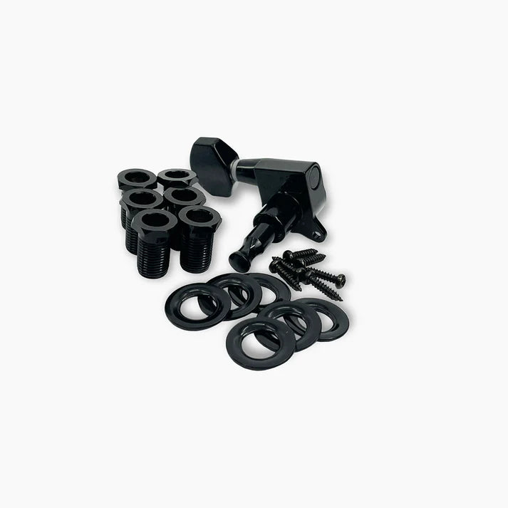 True Tune Mid-Size Tuners - 6-In-Line,  Schaller Style Buttons Nickel