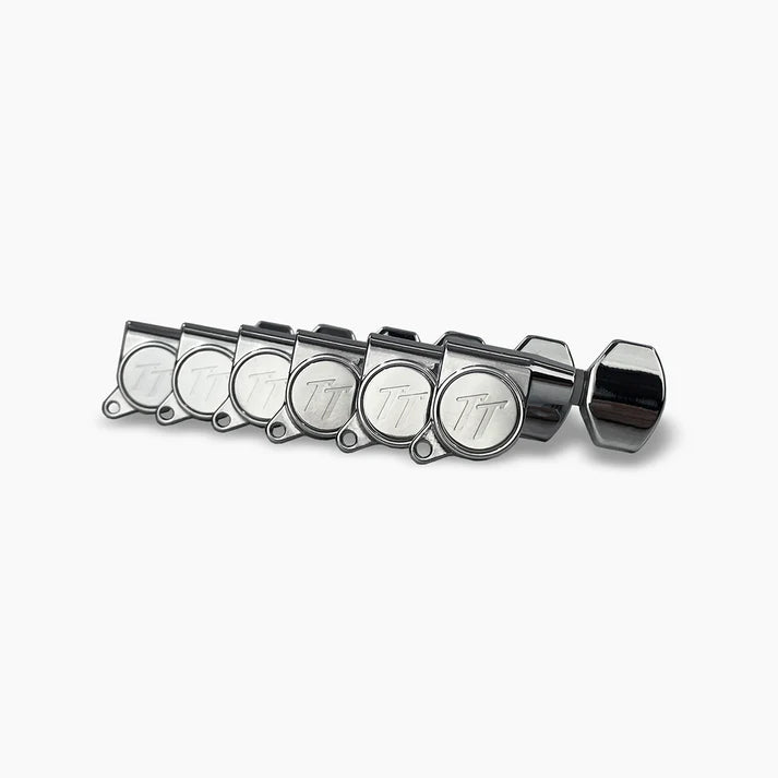 True Tune Mid-Size Tuners - 6-In-Line,  Schaller Style Buttons Nickel