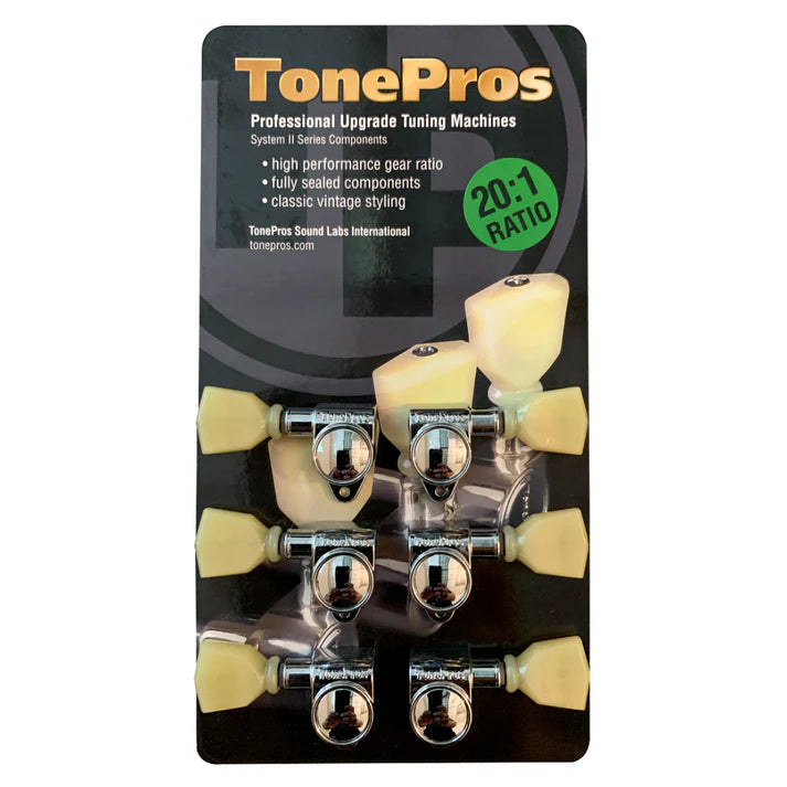 Tonepros GKH330 Green Keystone Tuning Keys, 3x3, Set of 6