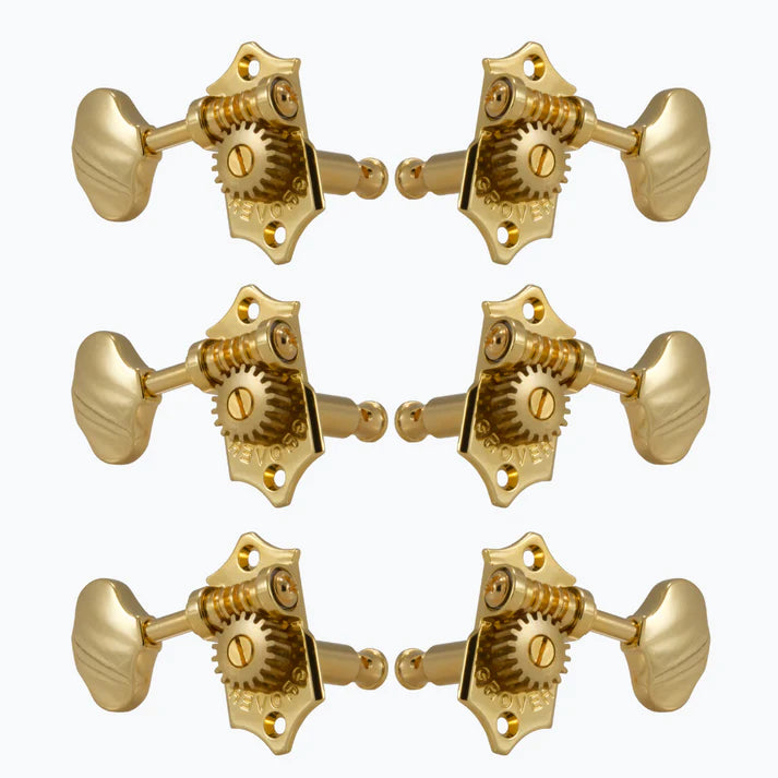 Grover 3+3 V97-18NA Sta-Tite Open Gear Nickel Keys Scalloped Buttons set of 6 pcs