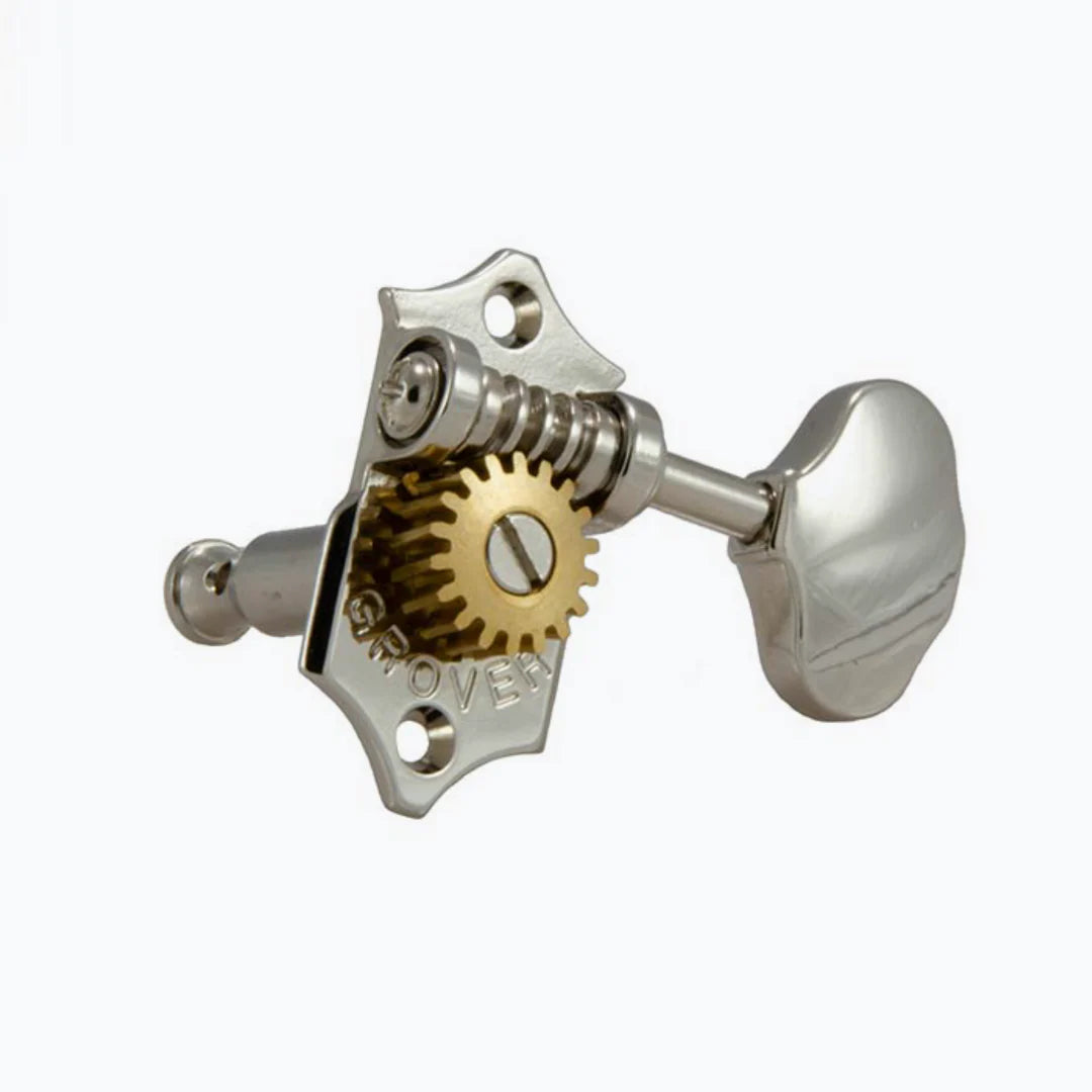 Grover 3+3 V97-18NA Sta-Tite Open Gear Nickel Keys Scalloped Buttons set of 6 pcs