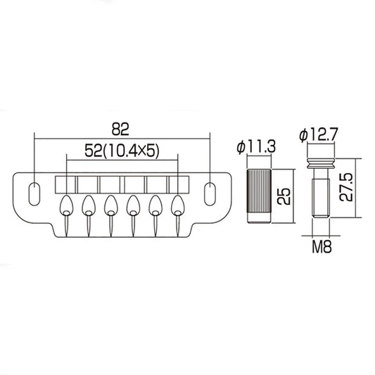 Gotoh 510UB Chrome Wraparound Tailpiece