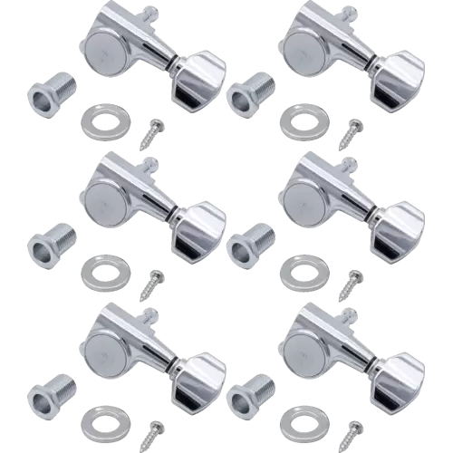 Gotoh SG381 6 in line Tuners Schaller Style Button  Chrome tuning machines (C)