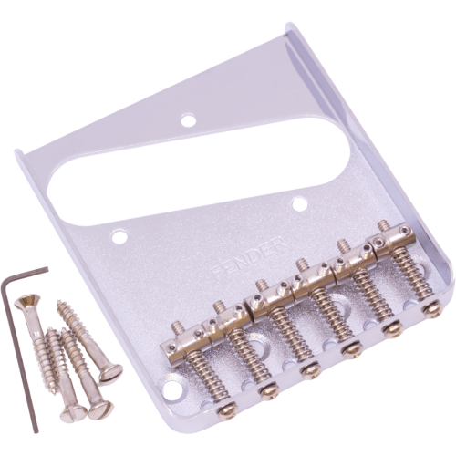 Fender® 099-0810-000 Bridge for Tele 6 Barrel Saddles, Chrome (C)