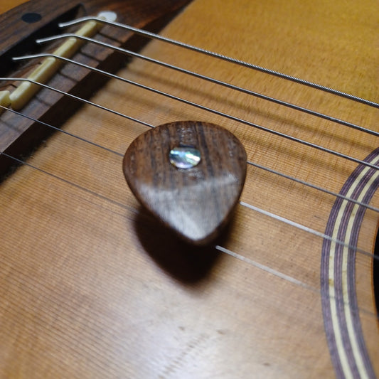 String To Speaker WoodShredding Picks Rosewood Jazz Sharp Tip 3 pack Inlay