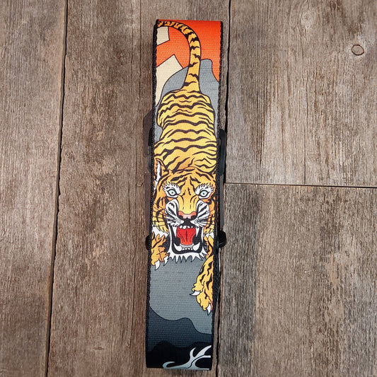 Levy's MPD2-124 Japanese Traditional Tiger Motif 2 inch polyester Guitar Strap