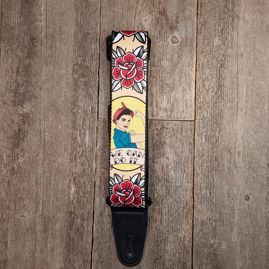 Levy's MPD2-125 Rosie The Riveter Neo Traditional style Tattoo 2 inch polyester Guitar Strap