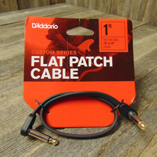 D'Addario PW-FPRR-01 Flat Patch cable 1 ft dual right angle