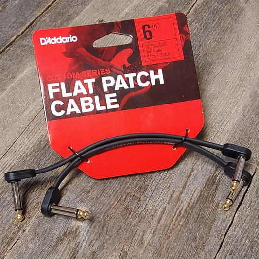 D'Addario PW-FPRR-206 Flat Patch cable 6in dual right angle