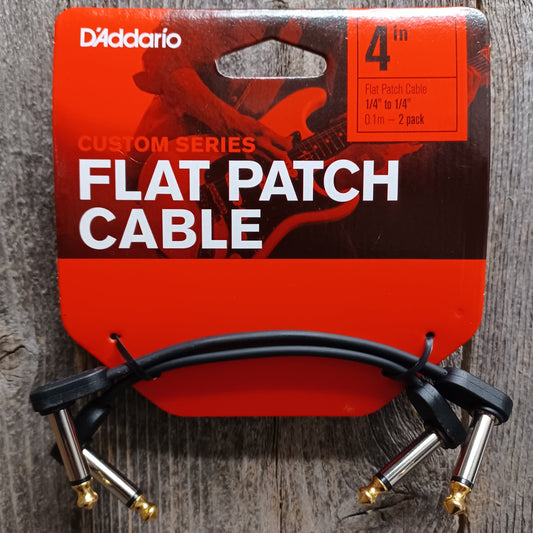 D'Addario PW-FPRR-204 Custom Series Flat Patch Cable 4 inch angle