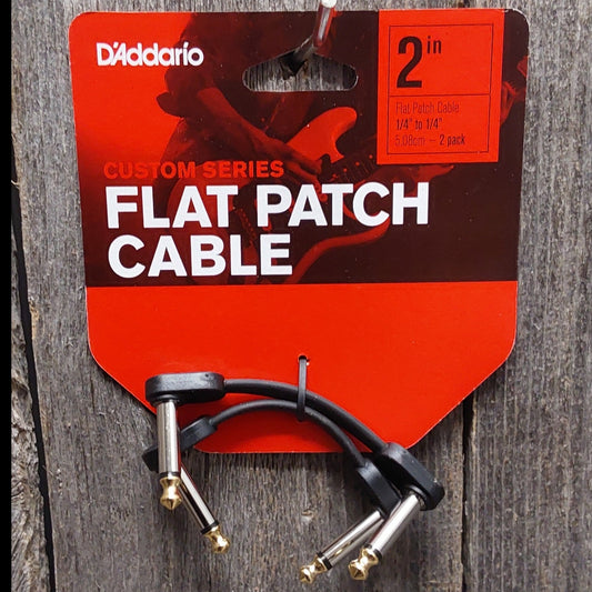 D'Addario PW-FPRR-202 Custom Series Flat Patch Cable 2 inch angle