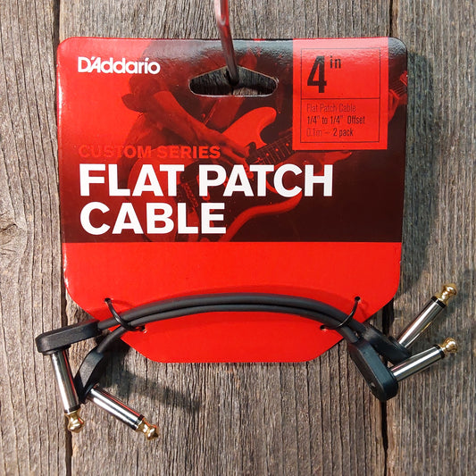 D'Addario PW-FPRR-204OS Custom Series Flat Patch Cable 4 inch offset right angle