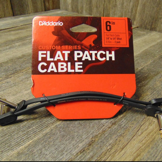 D'Addario PW-FPRR206OS Flat Patch cable 6in dual offset right angle
