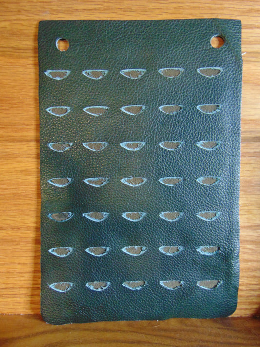 String to Speaker Leather Hanging Pick Holder Display 6x9 Green #2