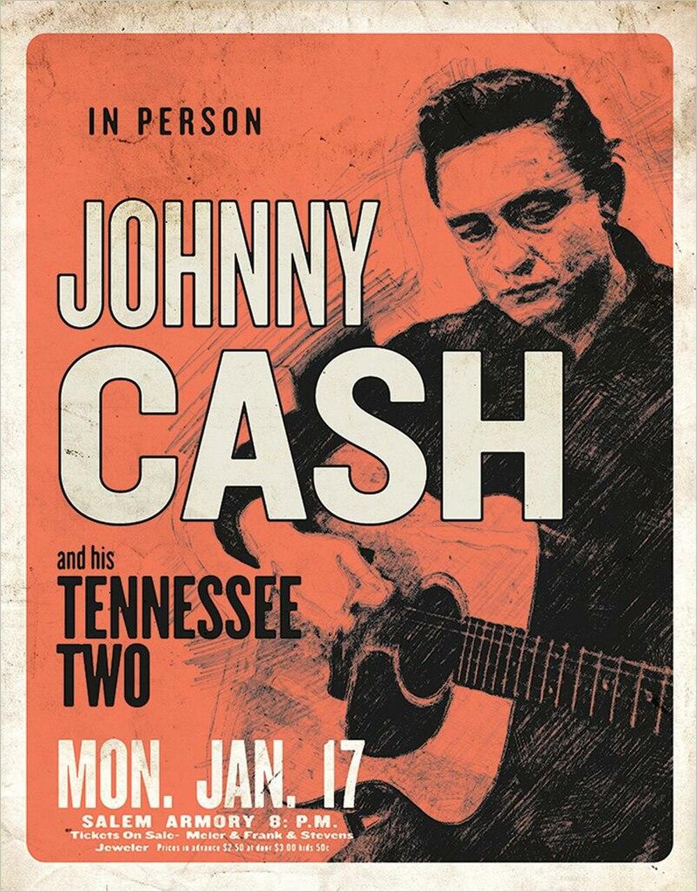 Desperate Enterprises Johnny Cash and his Tennessee Two Metal Sign