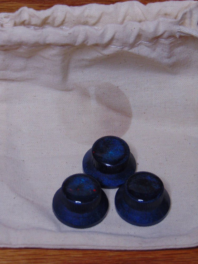 KnobheadPDX Bell Strat style knobs Starfield Blue (Set of 3)